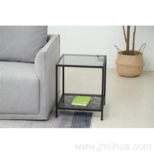 side table storage in living room